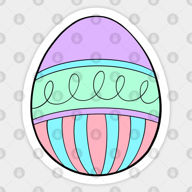 Striped Supreme Easter Egg Sticker by Lady Lilac